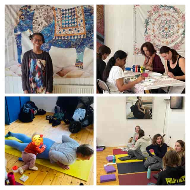 Community space hosting creative workshop and fitness sessions for local events.