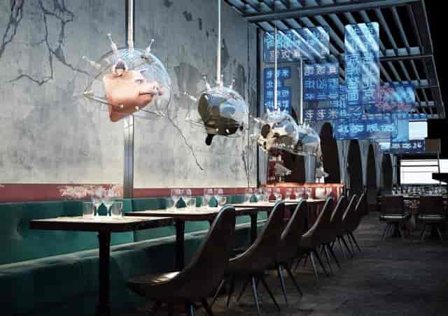 StreetXo restaurant interior with edgy design for corporate after-party or immersive event venue.