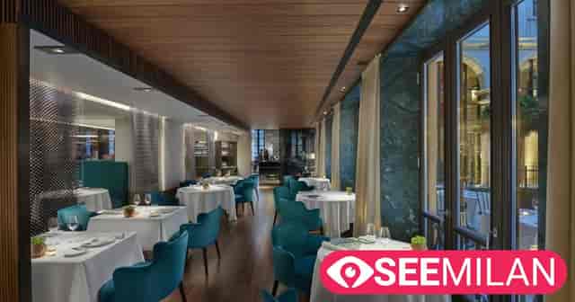 Upscale Seta restaurant with teal decor, perfect for board dinners and networking events.