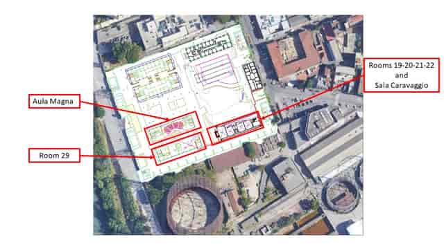 Gemini site plan at Stella Polare Convention Centre, showcasing event plenary and breakout spaces.