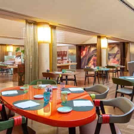 Contemporary event space at Sophia’s Restaurant for intimate dining and corporate meetings.