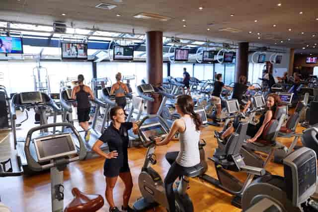 High-end gym at Aspria Harbour Club Milan, luxury fitness facility for corporate retreats.