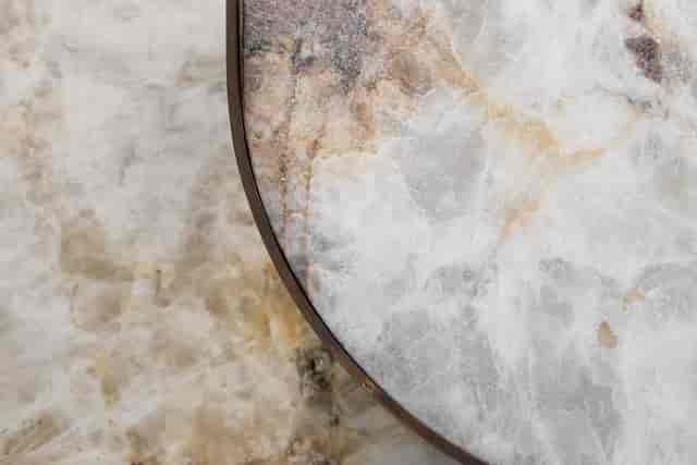 High-end stone lounge table in STRAFhotel&bar, perfect for VIP hospitality and luxury event spaces.