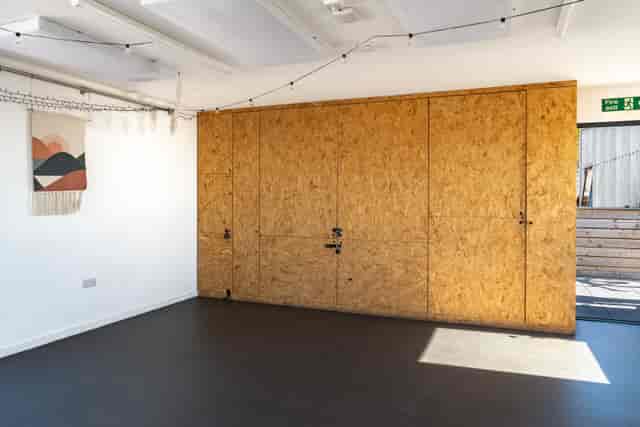 Industrial workshop space at Sea Lanes Brighton for creative pop-up events and gallery sessions.