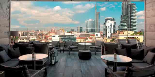 Radio Rooftop Bar skyline view for upscale evening reception and VIP networking events.