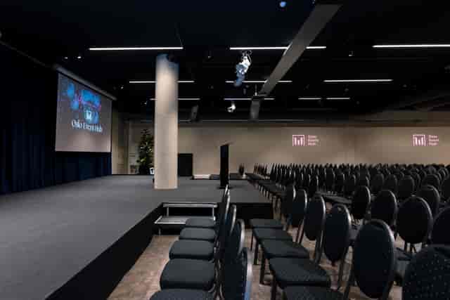 Big Time Hall auditorium in Oslo Event Hub, ideal for corporate conferences and presentations.