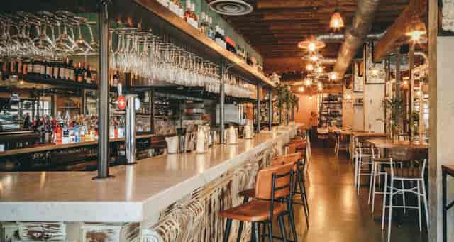 Canto Restaurant industrial bar for corporate receptions and networking events.