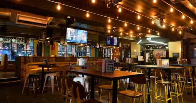Bar at Walkabout Manchester: Modern venue for corporate networking mixers and happy hour events.