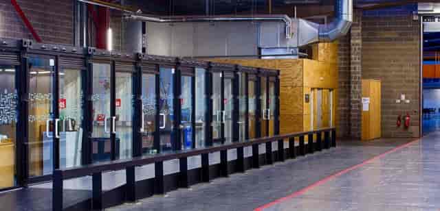 Green Screen Studios at The Sharp Project: Industrial event space for professional interviews.