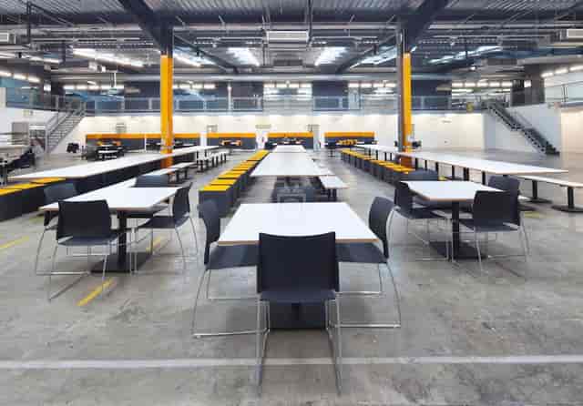 Industrial meeting room at The Sharp Project, ideal for corporate workshops and catered events.