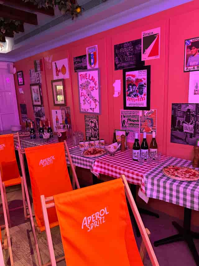 Aperol Spritz themed Cinema Paradiso pop-up for brand activation and event hosting.