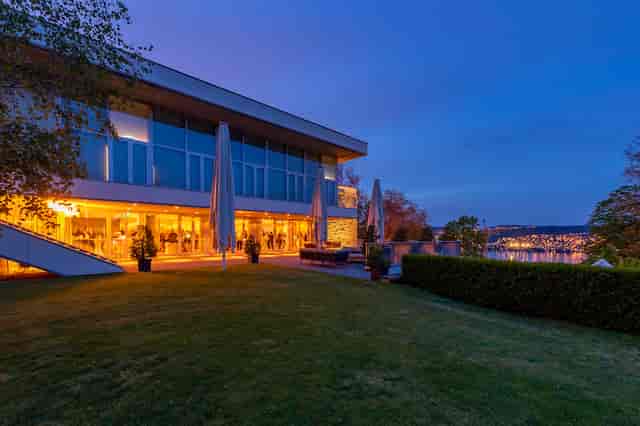 Gottlieb Duttweiler Institute waterfront venue for corporate gala or evening reception.