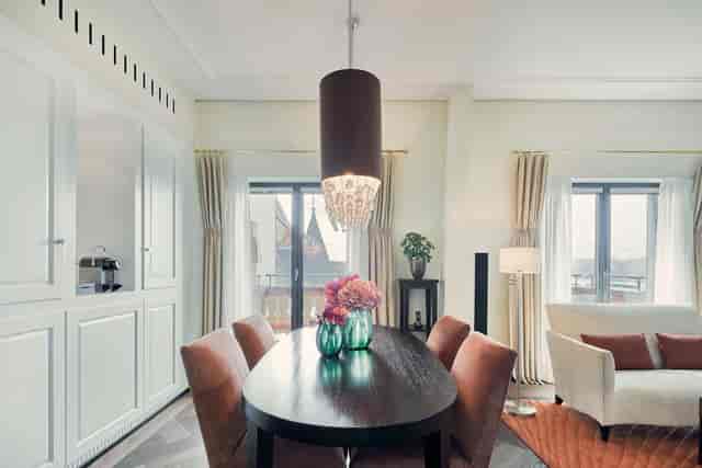 The Dolder Grand Library 2 executive boardroom for private dining and strategy meetings.