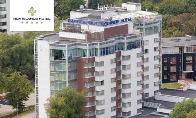 Riga Islande Hotel restaurant with panoramic city views for corporate events and conferences.