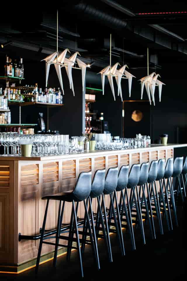 Modern MINOX cocktail bar setup for corporate networking and upscale event receptions.