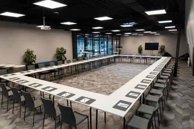 Modern U-shape conference room at Atta Centre for corporate workshops and business meetings.