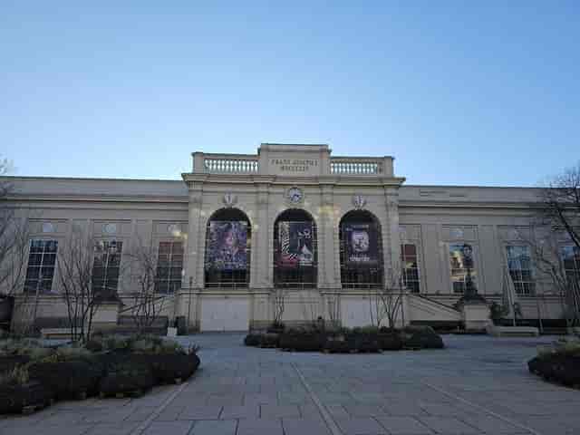 Historical Hall G venue exterior, ideal for corporate reception or gala event space.