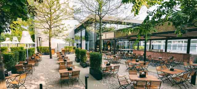 Donaubräu indoor venue at Donauturm for corporate mixers and networking events.