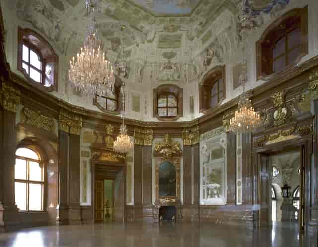 Ornate Baroque Octagon at Belvedere for luxury gala dinners and corporate receptions.