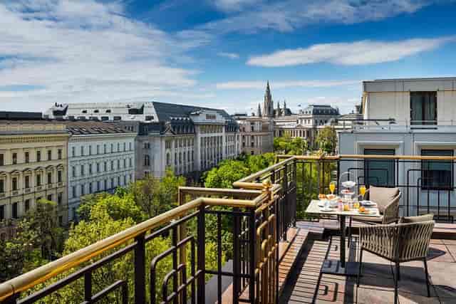 Hilton Vienna Plaza rooftop terrace for VIP breakfast and corporate networking events.
