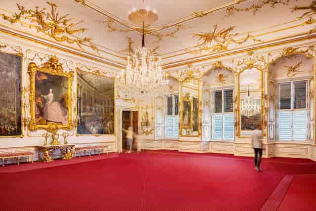 Opulent baroque Zeremoniensaal at Schloss Schönbrunn, perfect for VIP receptions and formal galas.