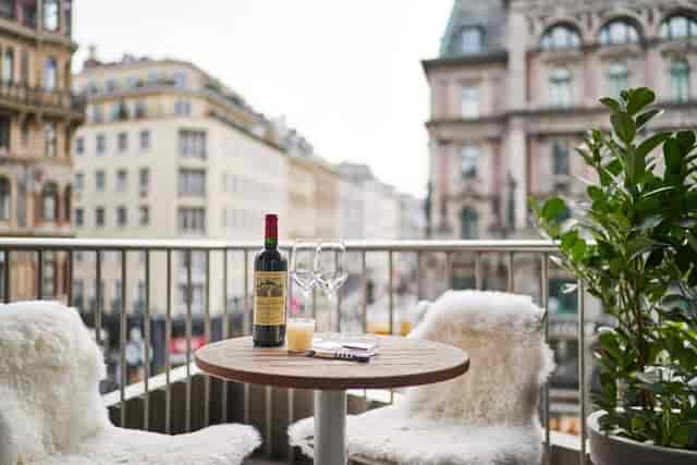 DO & CO Vienna rooftop terrace, luxury VIP breakout space for executive networking and events.
