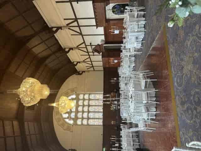 Luxury banquet setup in historic Thomas Prior Hall for corporate events and gala celebrations.