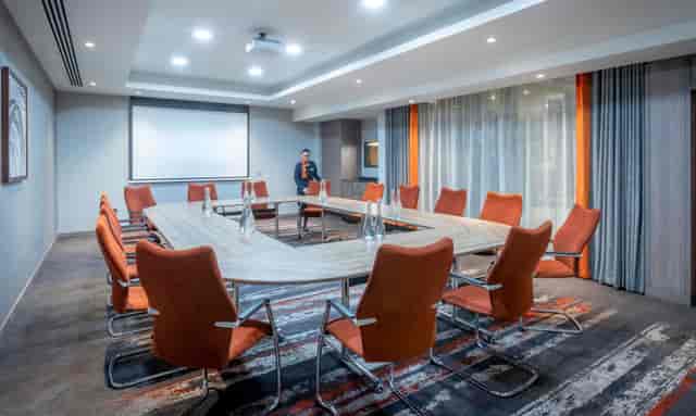 U-shape boardroom at McGettigan Hotels with modern seating for workshops and corporate events.