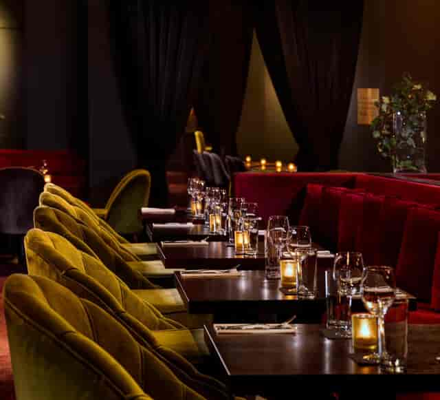 Premium Club at 3Arena with plush velvet seating for executive dinners and VIP events.