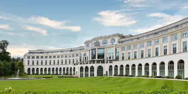 The Douglas at Powerscourt Hotel: Neoclassical venue for executive retreats and luxury events.