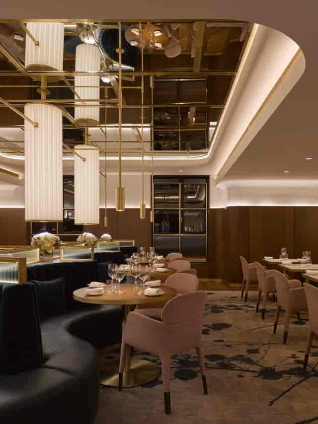 Luxury Glovers Alley dining room with plush seating for upscale corporate dinners and VIP events.