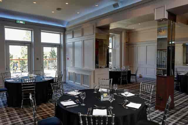 Braid Suite banquet hall with elegant paneling, perfect for formal events and wedding receptions.