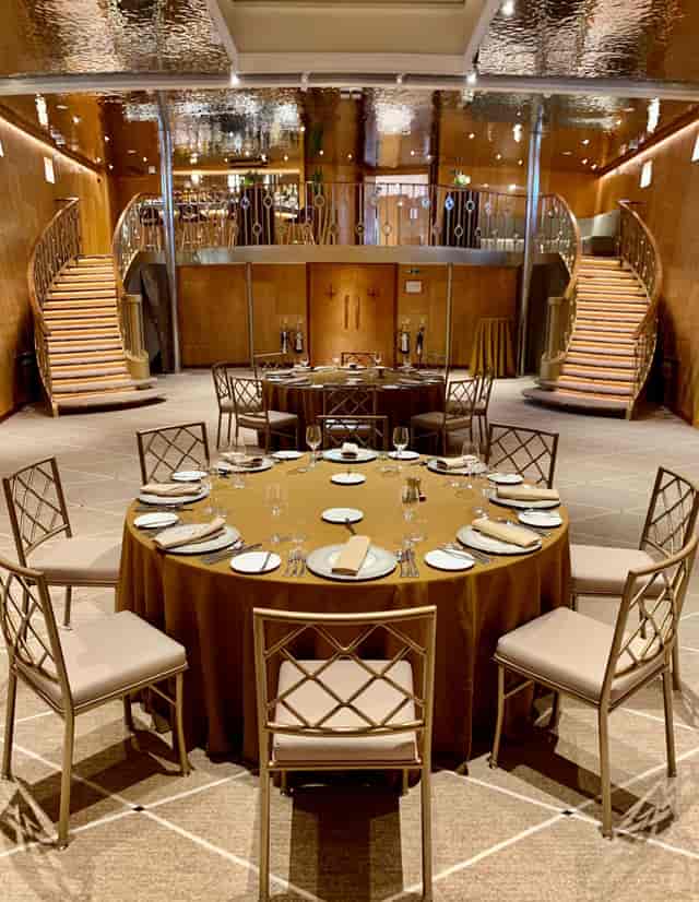Grand staircase in Fingal Hotel ballroom for upscale gala and event venue.