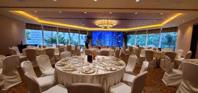 Chatham Room at Conrad Hong Kong, elegantly set for corporate events and upscale gatherings.