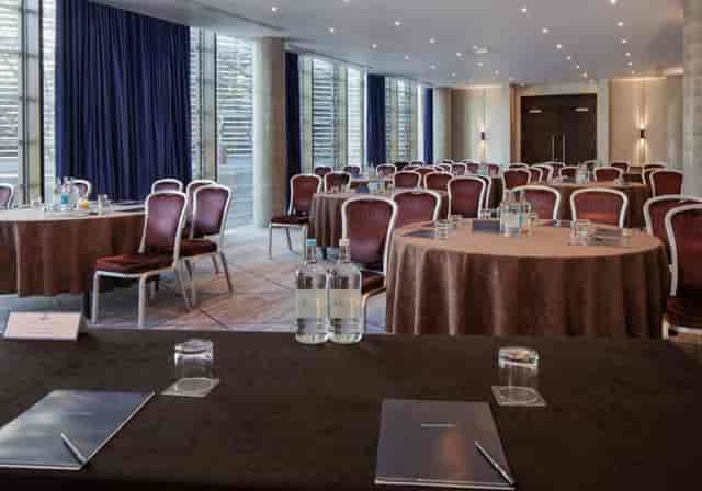 Corporate meeting room at Hilton London Tower Bridge, ideal for workshops and seminars.