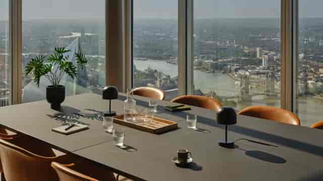 8 Bishopsgate boardroom: sky view, executive meeting