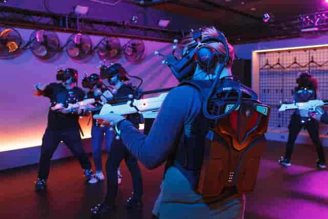 Sandbox VR London high-tech immersive experience for corporate team-building events.