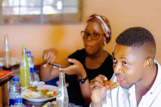 KFC restaurant catered lunch networking event with casual dining and social interaction.