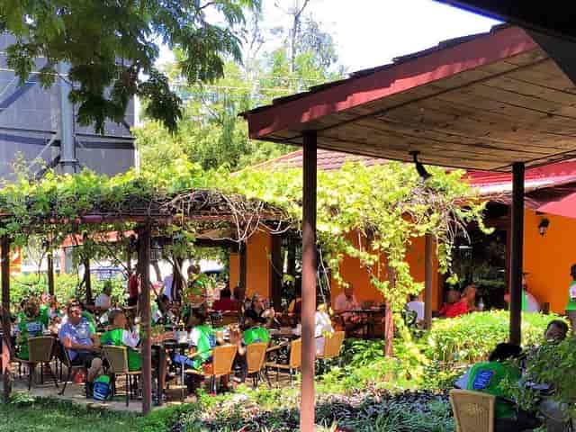 Masaki Bar & Restaurant, Triniti: Outdoor networking luncheon venue with lush landscaping.