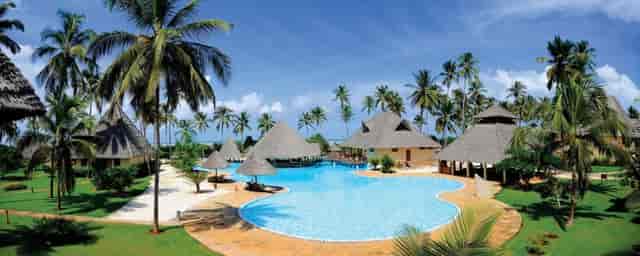 Neptune Pwani Beach Resort suites with tropical pool area for corporate retreats and incentive trips.