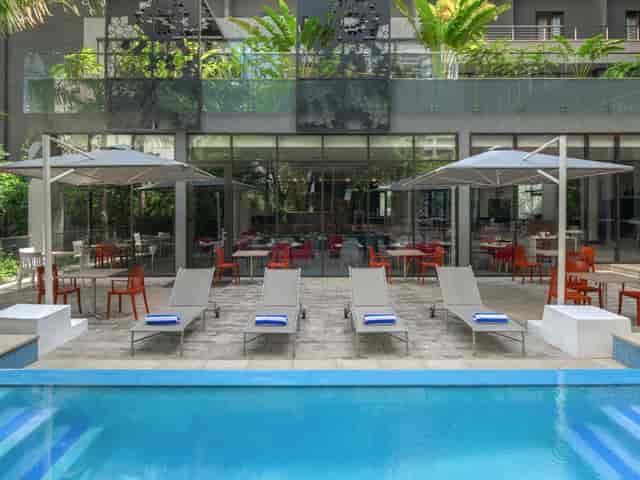 Sundowner Pool Bar, Crowne Plaza Dar Es Salaam, outdoor deck for events and evening receptions.