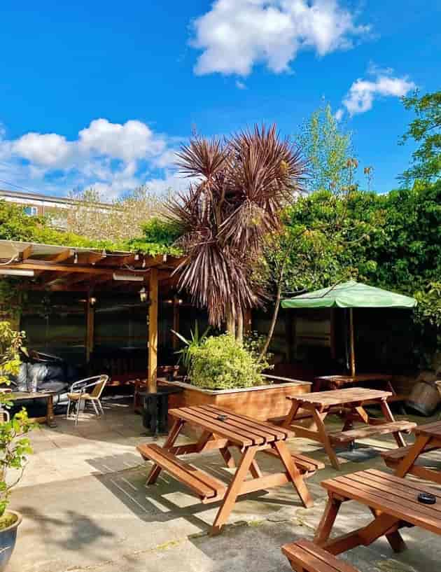 Outdoor beer garden for casual networking and team socials at The Stag's Head Pub Hoxton.