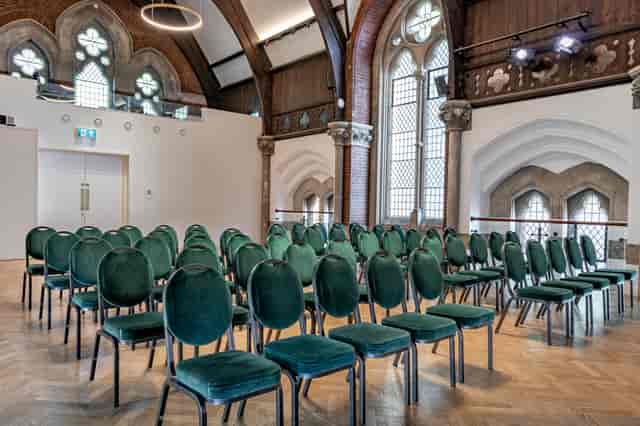 Upper Hall gothic theater venue for heritage events and corporate conferences.