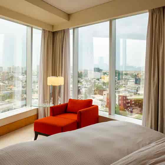 Lagos Continental Hotel suite with panoramic views for VIP incentive travel and executive retreats.