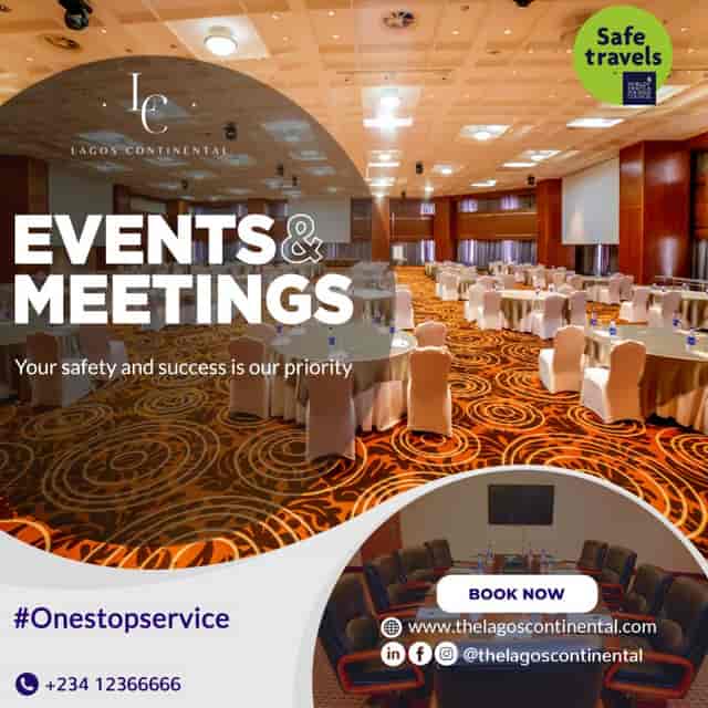 Grand African Ballroom in Lagos Continental Hotel for corporate conferences and banquet events.