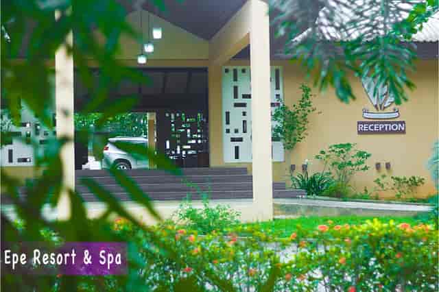 Open-air restaurant at Epe Resort & Spa for luxury corporate retreats and incentive programs.