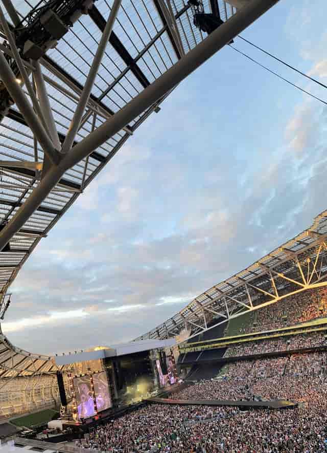 Outdoor Havelock stadium venue with architectural trussing for concerts and large events.