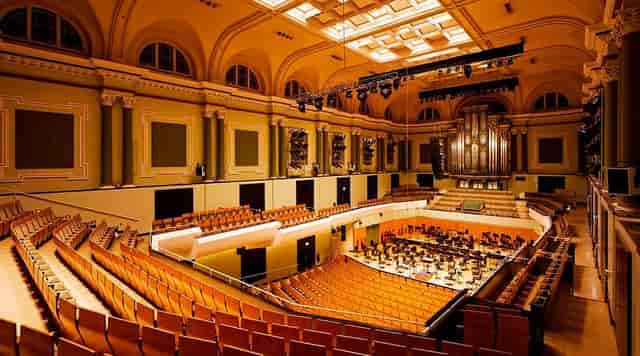 Neoclassical auditorium in Havelock for corporate galas and keynote events with tiered seating.