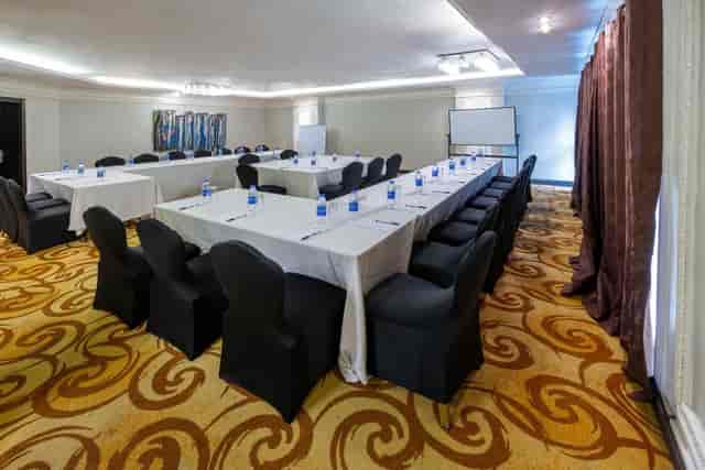 U-shape meeting room at Imperial Banquet Hall, Lagos; ideal for corporate workshops and board meetings.