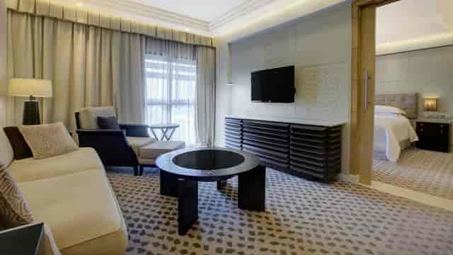Moremi Meeting Space at Sheraton Lagos: VIP hotel suite with private lounge for corporate events.